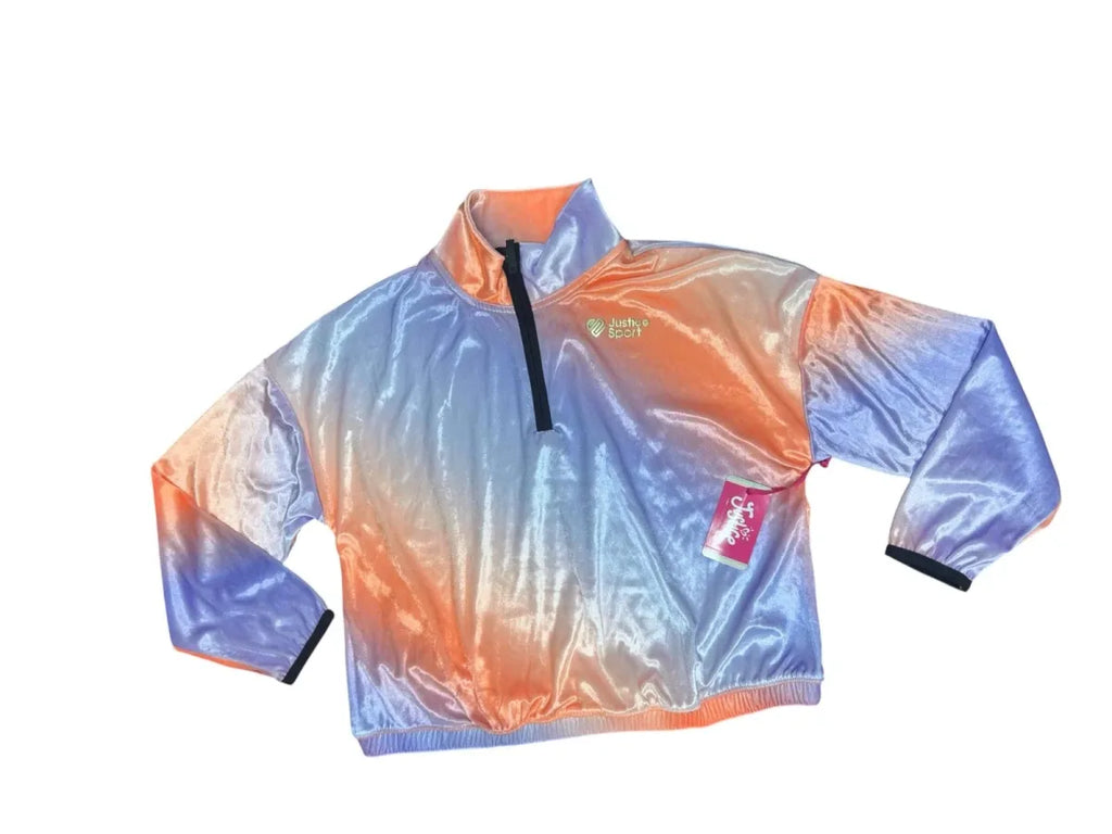 Justice JSport Half Zip Pullover Orange Lavender Ombre