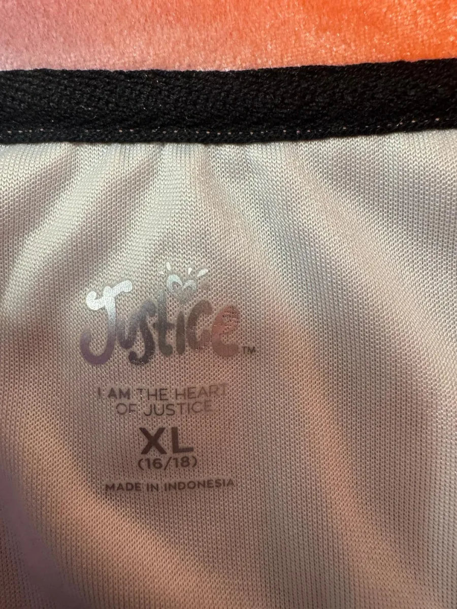 Justice JSport Half Zip Pullover Orange Lavender Ombre - tag