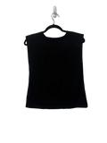 Zara Black Padded Shoulder Sleeveless Crop Top S - front
