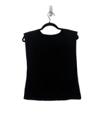 Zara Black Padded Shoulder Sleeveless Crop Top S - front