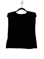 Zara Black Padded Shoulder Sleeveless Crop Top S - back