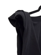 Zara Black Padded Shoulder Sleeveless Crop Top S - detail