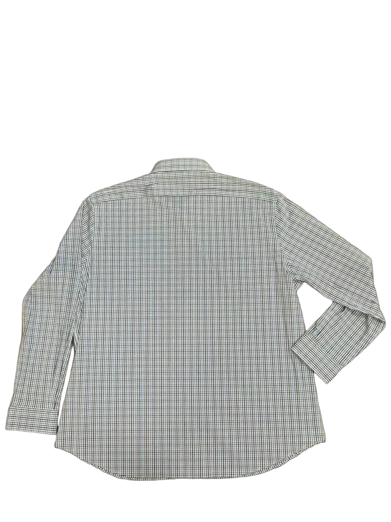 Michael Kors Blue Gingham Slim Fit Travel Stretch Dress Shirt - back