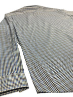 Michael Kors Blue Gingham Slim Fit Travel Stretch Dress Shirt