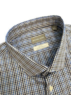 Michael Kors Blue Gingham Slim Fit Travel Stretch Dress Shirt