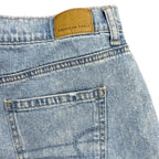 American Eagle Pleated Denim Mom Shorts Light Blue - detail