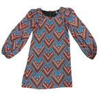 Fire Los Angeles Chevron Geometric Print Mini Dress XS - front