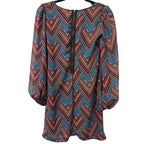 Fire Los Angeles Chevron Geometric Print Mini Dress XS - back