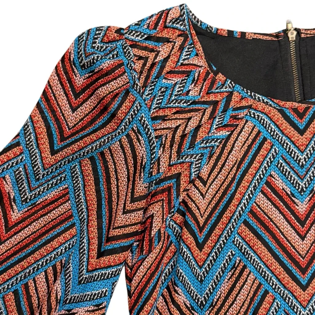Fire Los Angeles Chevron Geometric Print Mini Dress XS - detail