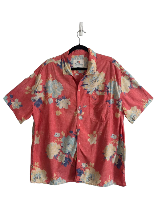 American Eagle Outer Banks Floral Print Camp Collar Shirt XL - front
