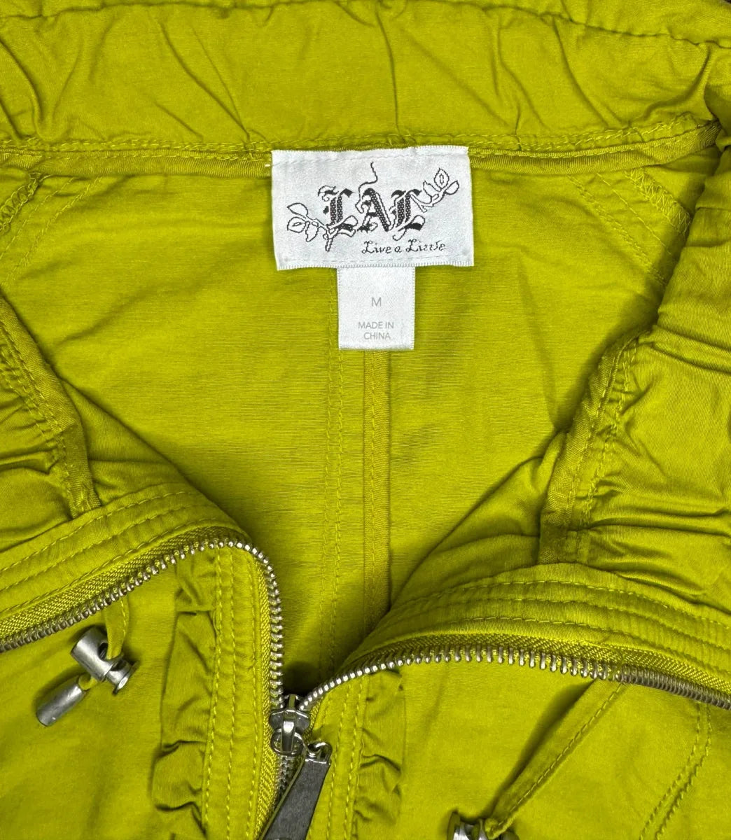 LAL Chartreuse Zip-Up Lightweight Jacket Medium - label