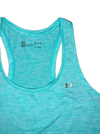 Under Armour HeatGear Racerback Tank Top Teal - label