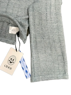Cider Pointelle Knit Crop Long Sleeve Top Grey - detail
