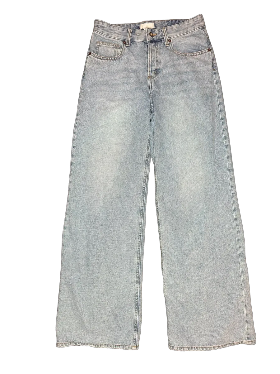 H&M Wide Leg High Waist Jeans Light Blue - front