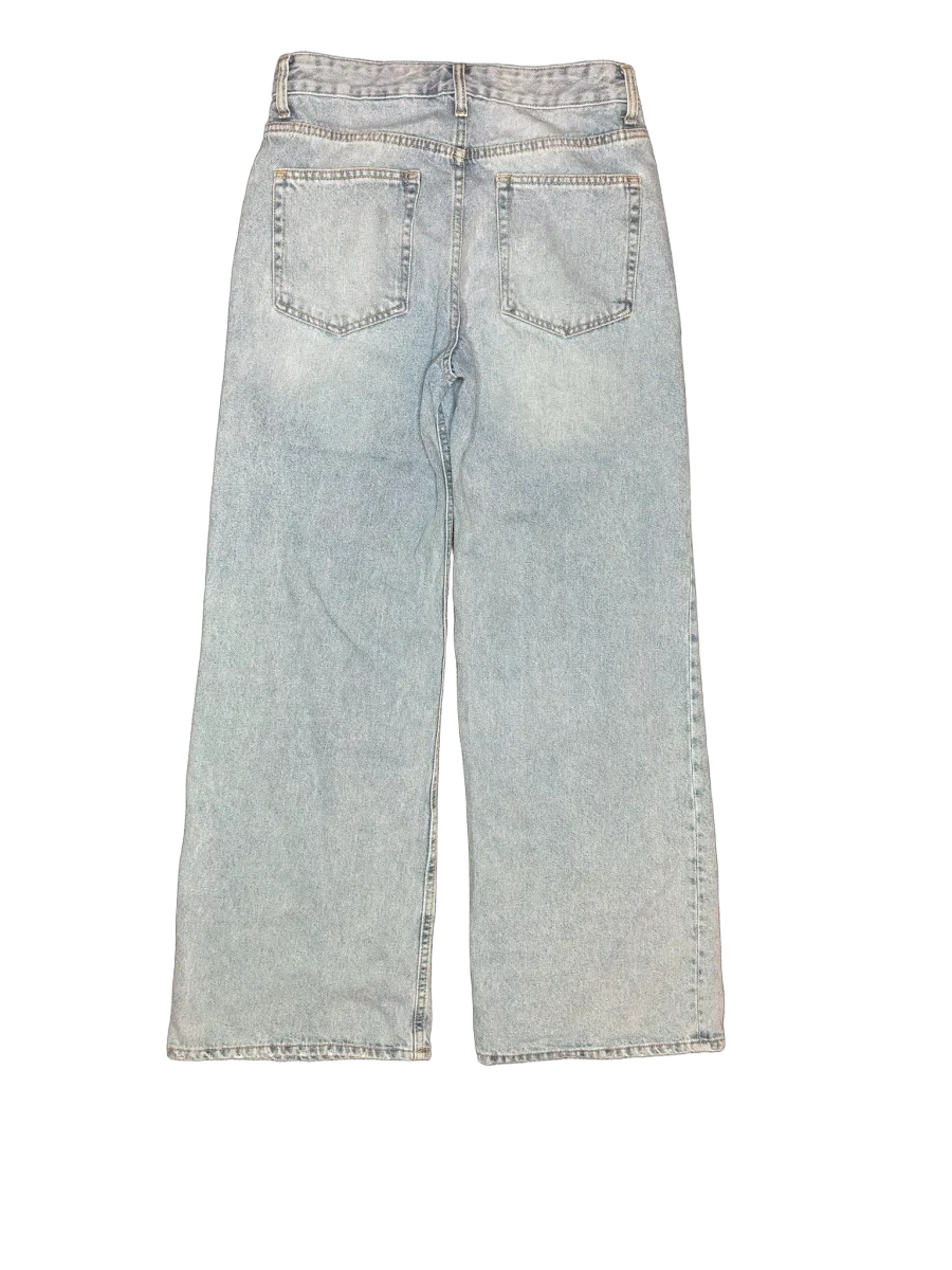 H&M Wide Leg High Waist Jeans Light Blue - back