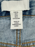 H&M Wide Leg High Waist Jeans Light Blue - label