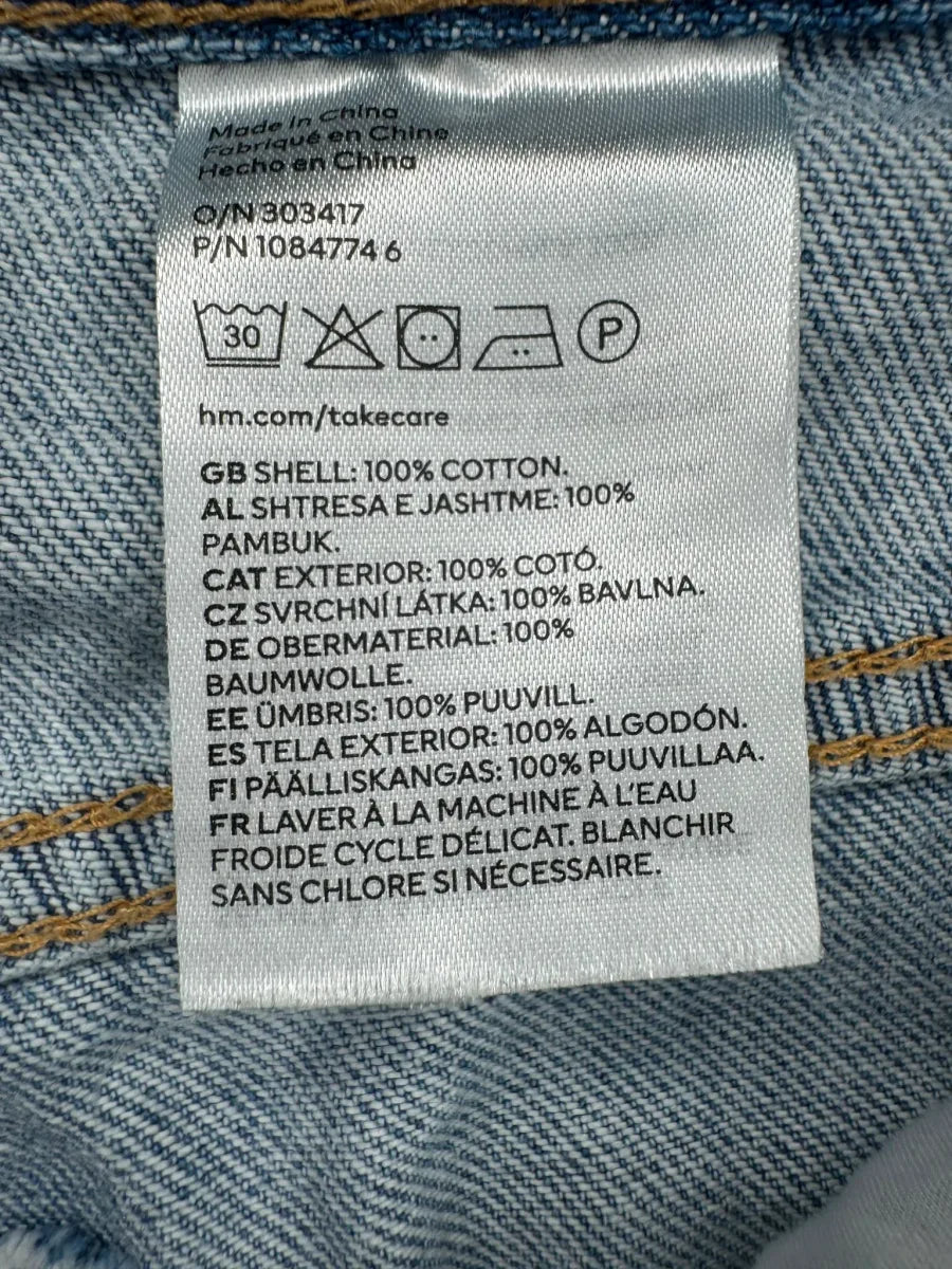 H&M Wide Leg High Waist Jeans Light Blue - tag