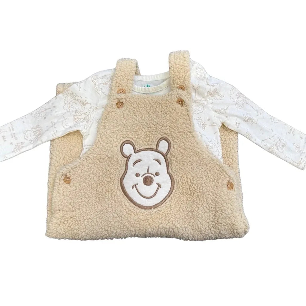 Disney Baby Winnie the Pooh Sherpa Overall Set 9M - detail