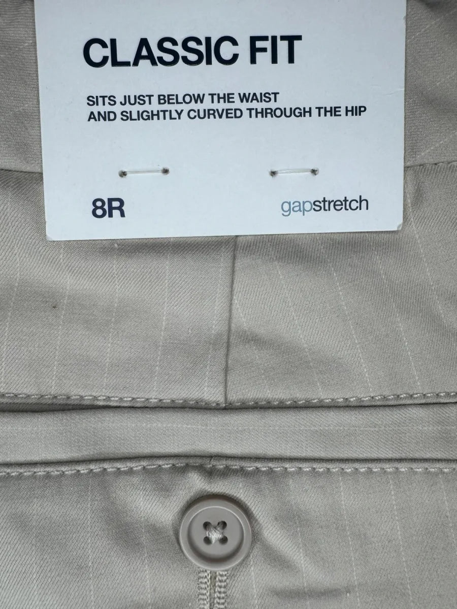 Gap Stretch Classic Fit Khaki Trousers Size 8 - label