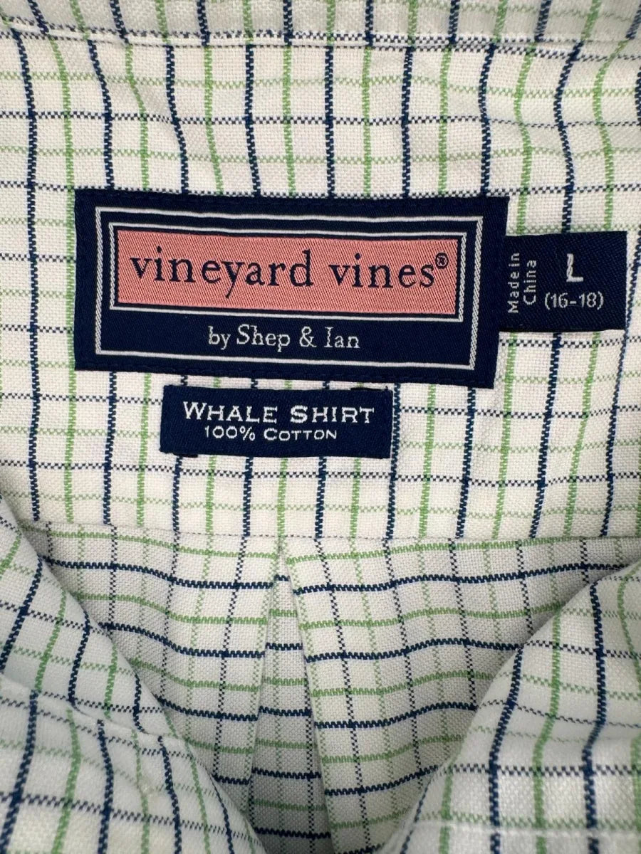 Youth Long-Sleeve Shirt with Buttons and Vineyard Vines - label