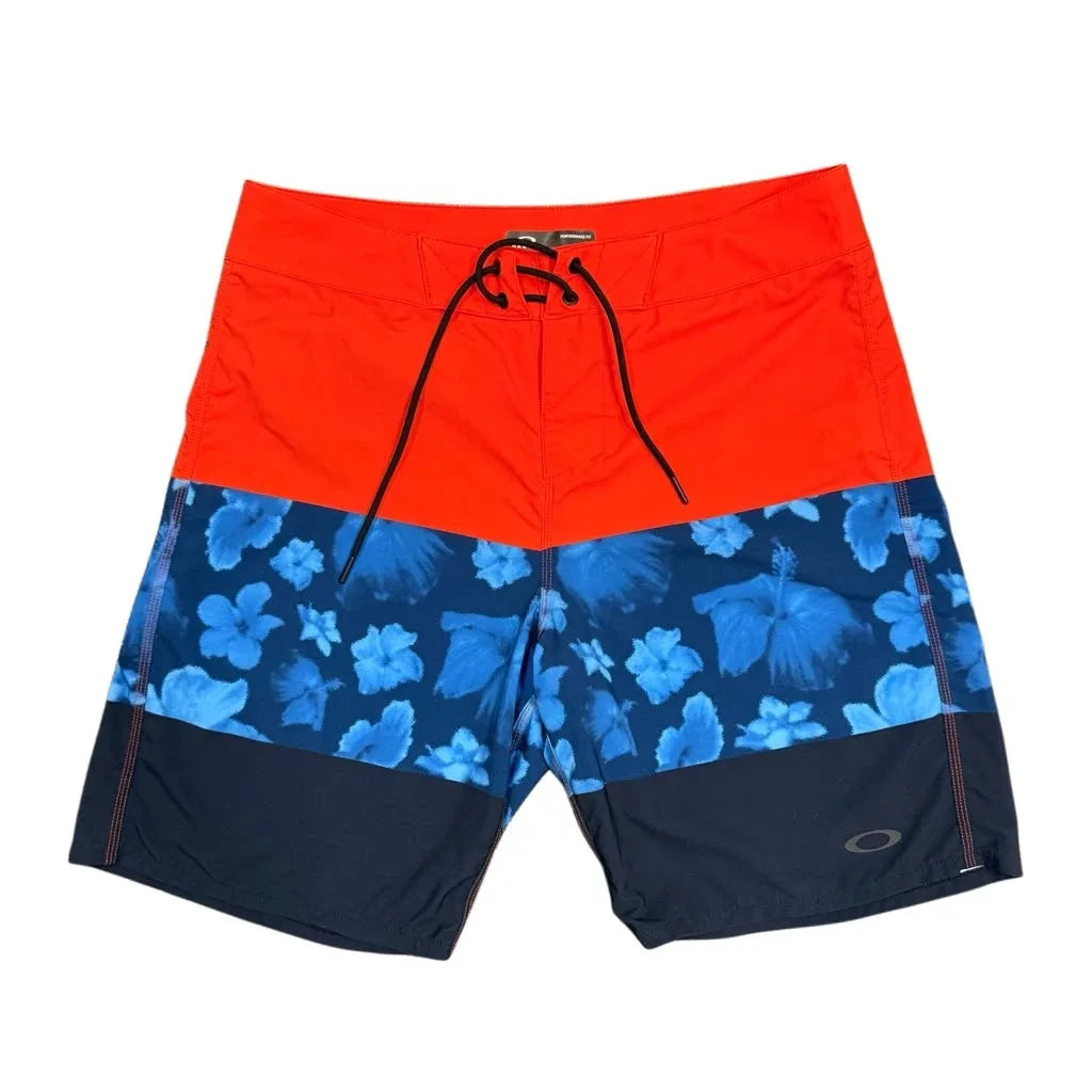 Oakley Performance Fit Colorblock Floral Board Shorts - front