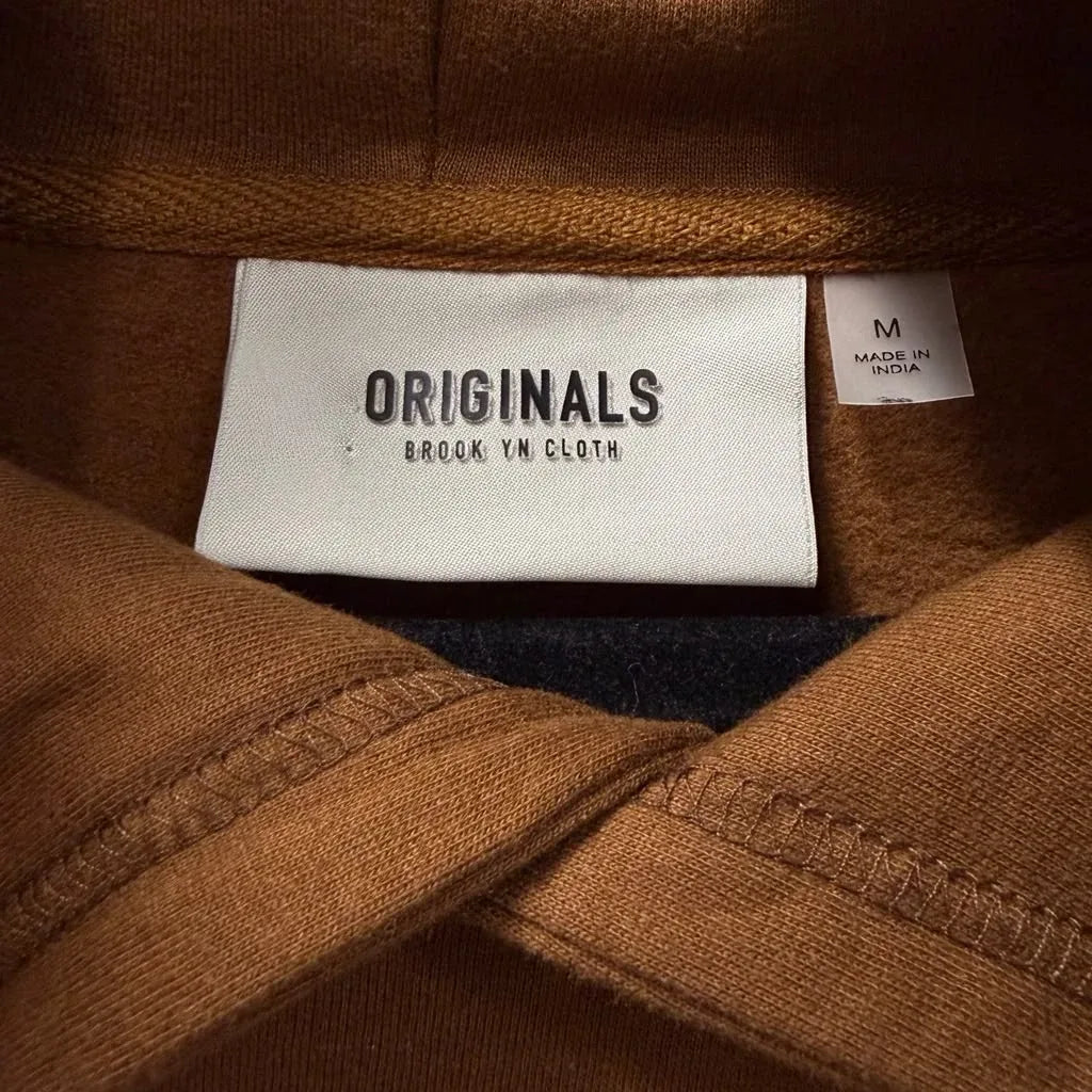Originals Brooklyn Cloth Graphic Pullover Hoodie Brown - label