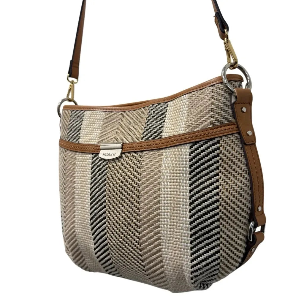Rosetti Woven Chevron Stripe Crossbody Bag - front