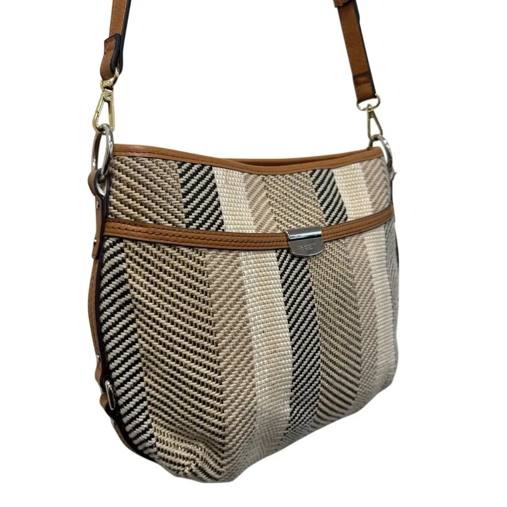 Rosetti Woven Chevron Stripe Crossbody Bag - front
