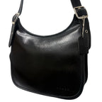 Coach Vintage Glove-Tanned Leather Shoulder Bag Black - front