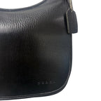 Coach Vintage Glove-Tanned Leather Shoulder Bag Black - front