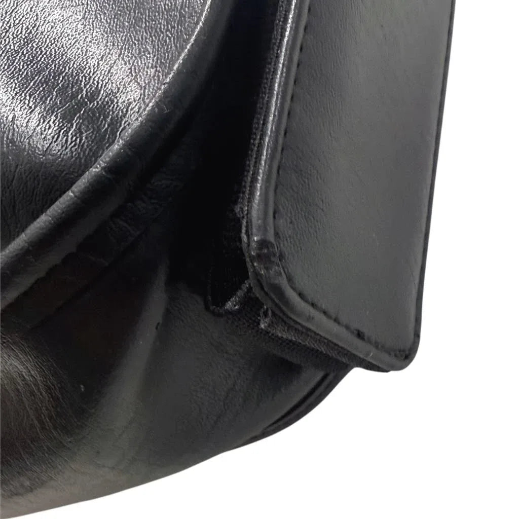 Coach Vintage Glove-Tanned Leather Shoulder Bag Black - detail
