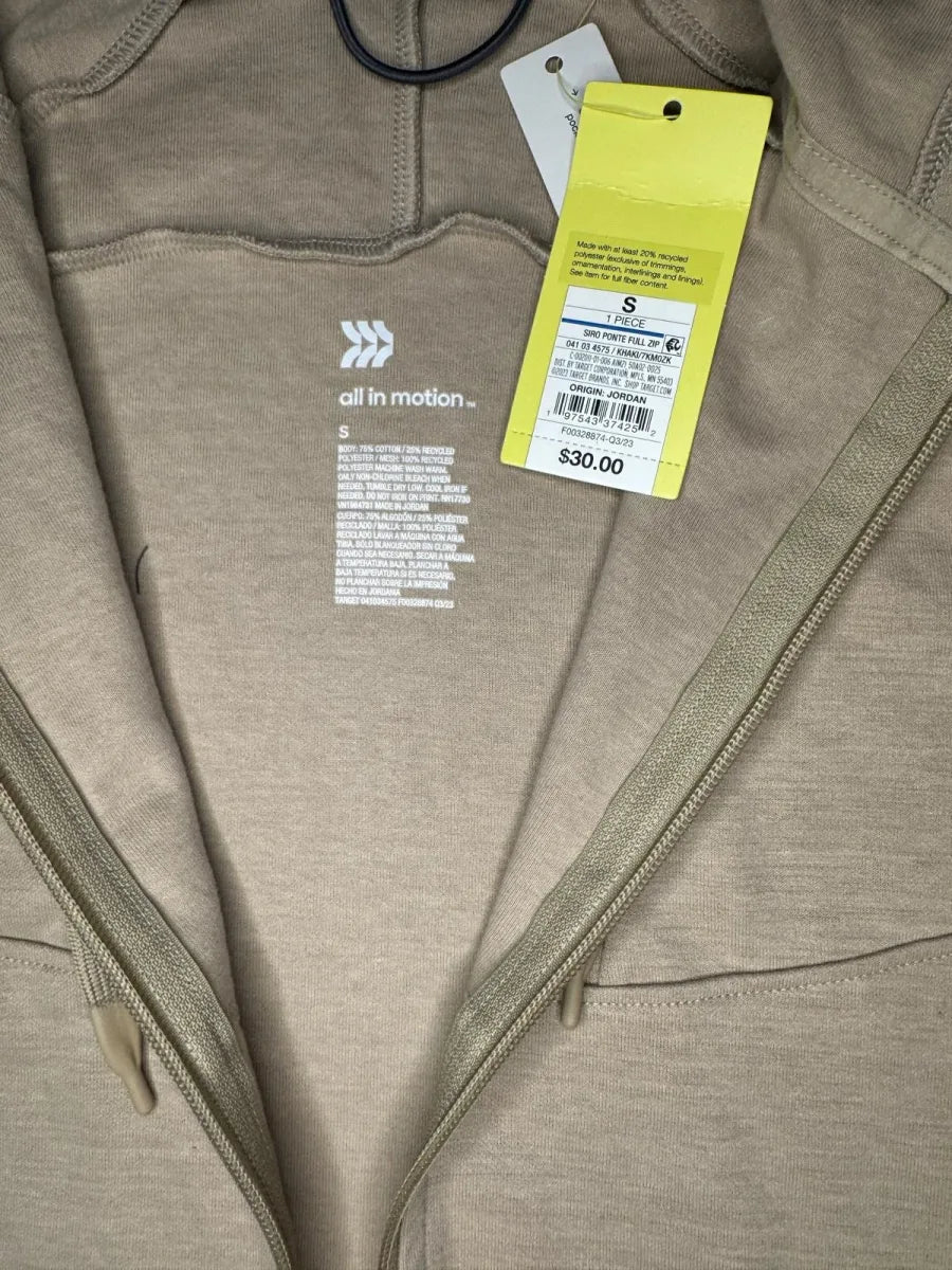 All In Motion Siro Ponte Full Zip Hoodie Beige