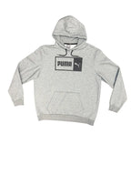 Puma Box Logo Pullover Hoodie Grey Heather XL - front