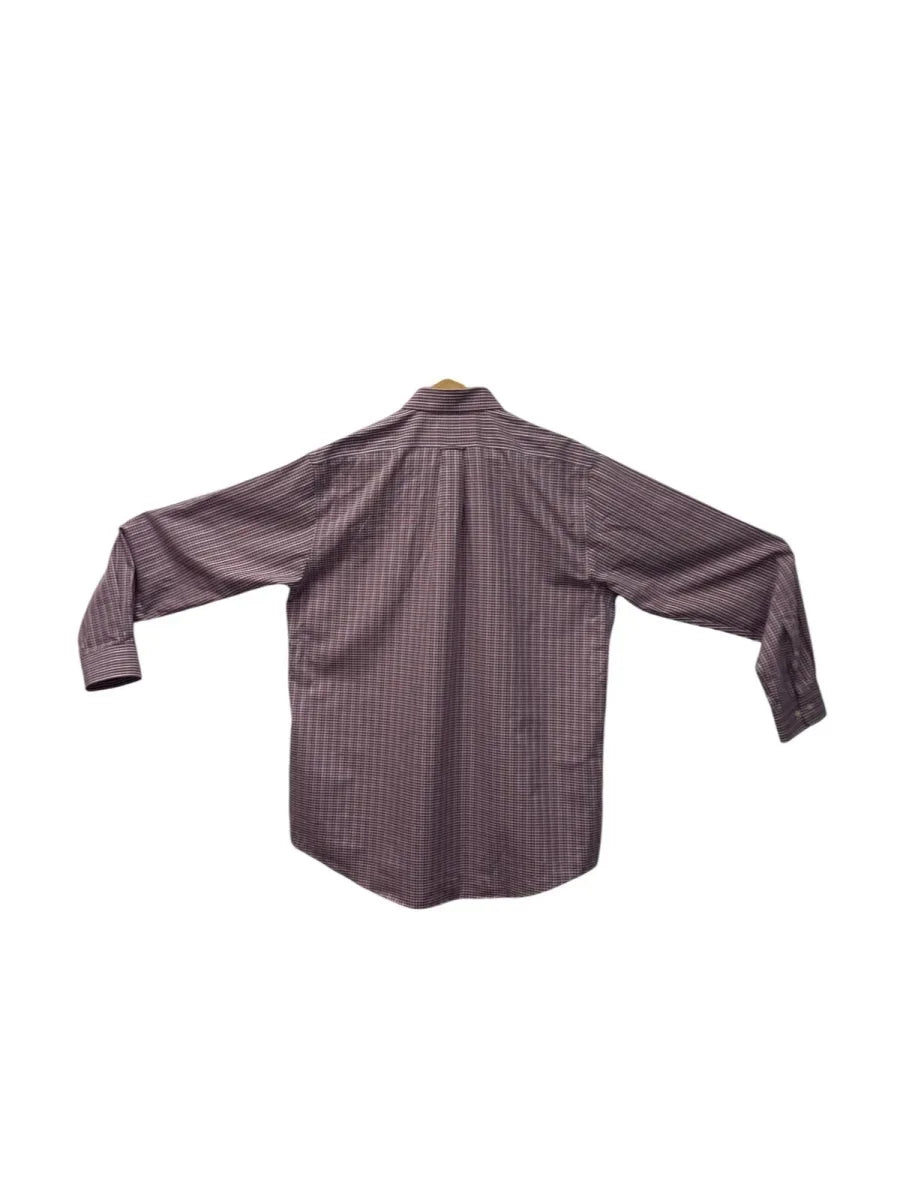 Purple Burgundy Micro-Check Button-Down Shirt - back