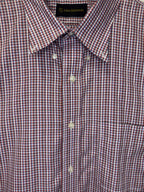 Purple Burgundy Micro-Check Button-Down Shirt