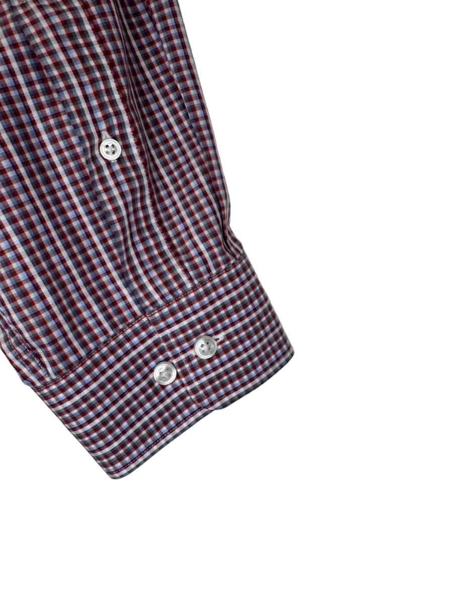 Purple Burgundy Micro-Check Button-Down Shirt