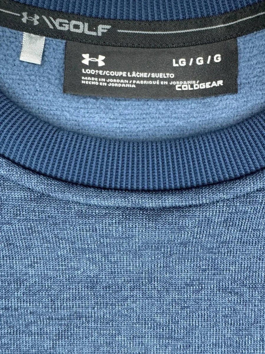 Under Armour UA Golf ColdGear Crewneck Sweatshirt Blue - tag