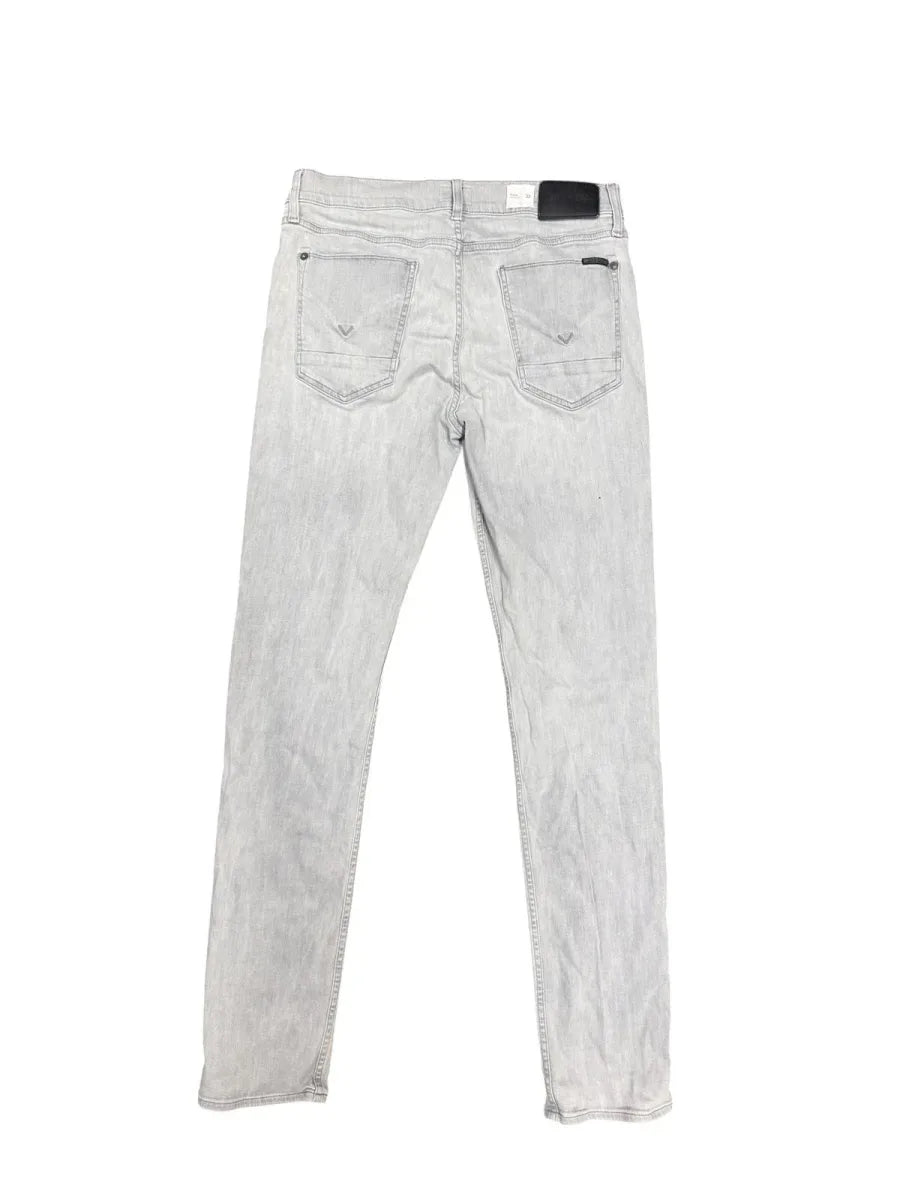 Hudson Blake Slim Straight Jeans Light Grey - back
