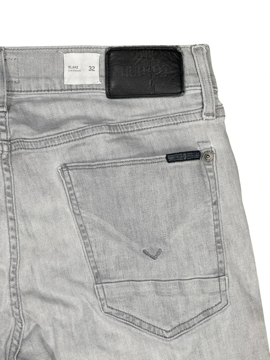 Hudson Blake Slim Straight Jeans Light Grey - detail