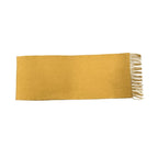 Baby Alpaca Solid Fringe Scarf Mustard Yellow - front