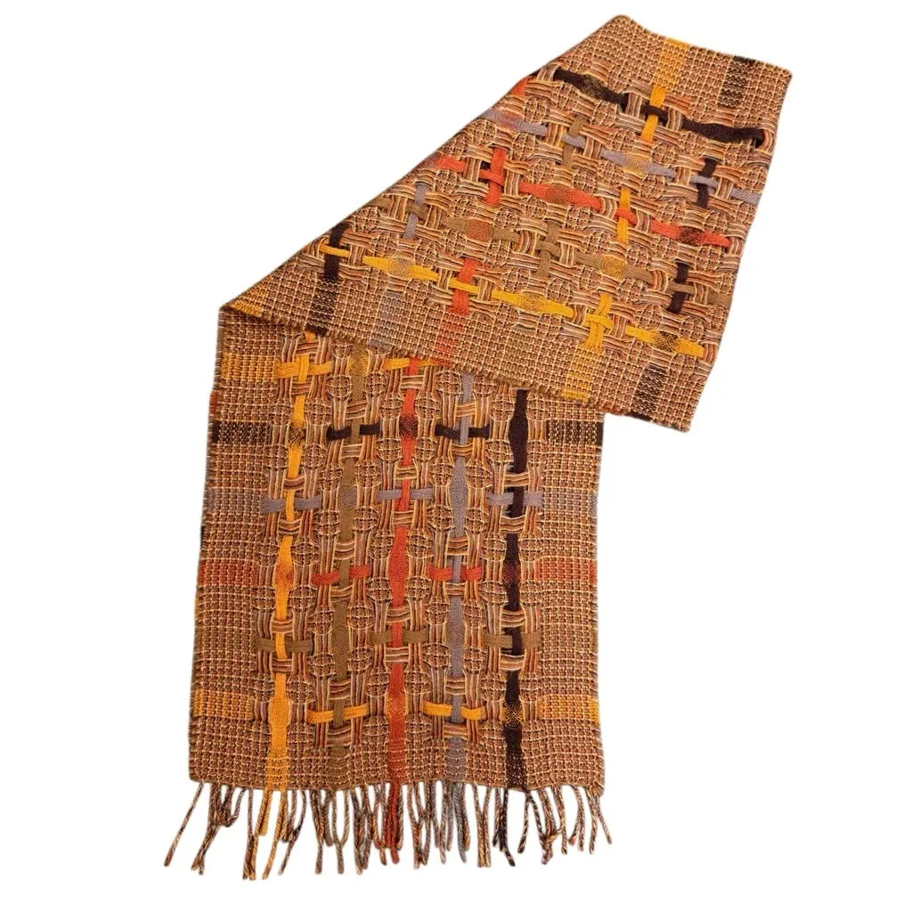 United Colors of Benetton Wool Multicolor Fringe Scarf - front