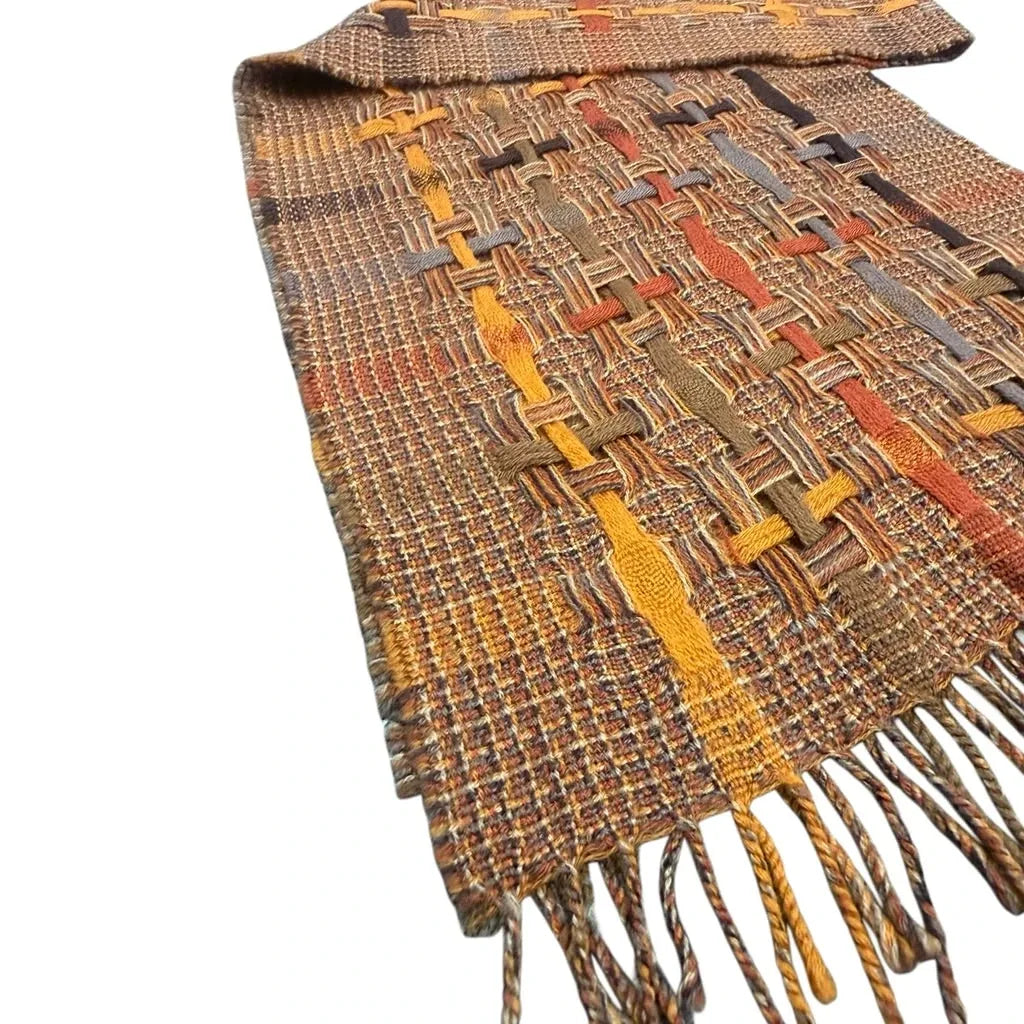 United Colors of Benetton Wool Multicolor Fringe Scarf - detail