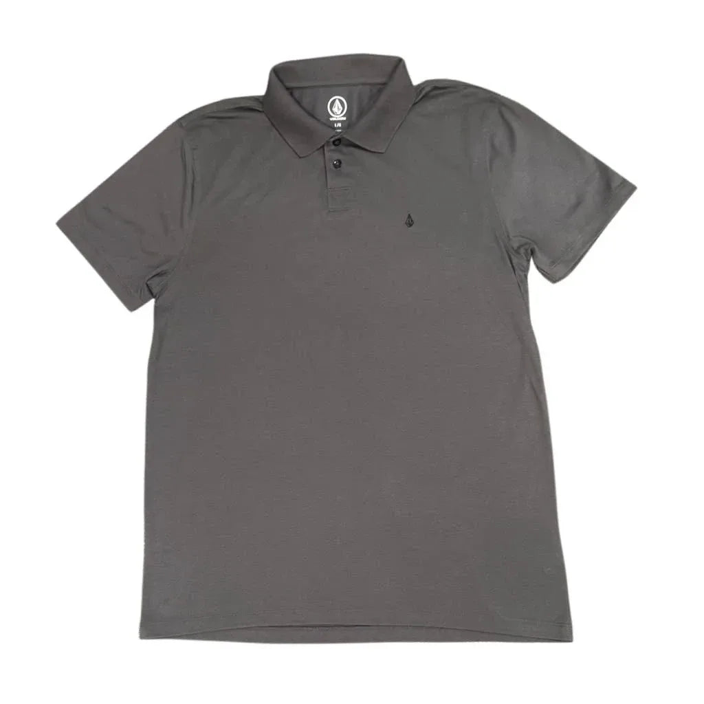 Volcom Stone Logo Short Sleeve Polo Shirt Charcoal - front