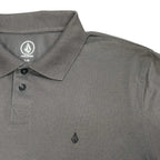 Volcom Stone Logo Short Sleeve Polo Shirt Charcoal - detail