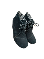 TOMS Desert Wedge Bootie Lace-Up Ankle Boot Black - detail