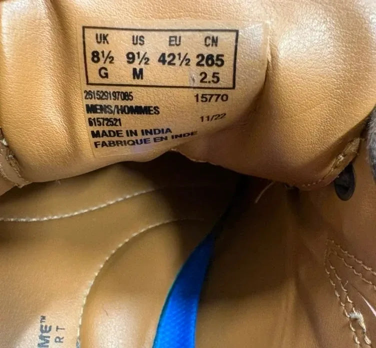 Clarks Tan Leather Plain Toe Derby Oxford - tag