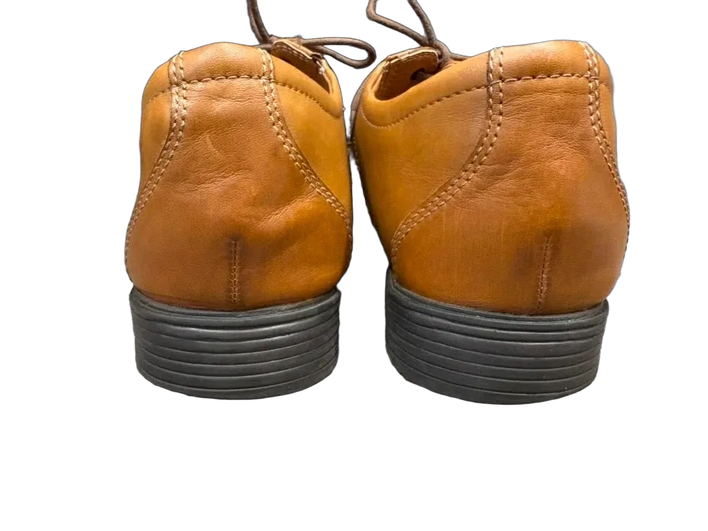 Clarks Tan Leather Plain Toe Derby Oxford - back