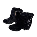 Kenneth Cole RENNA Black Velvet Embroidered Ankle Boot - front