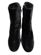 Kenneth Cole RENNA Black Velvet Embroidered Ankle Boot - front