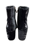 Kenneth Cole RENNA Black Velvet Embroidered Ankle Boot - back